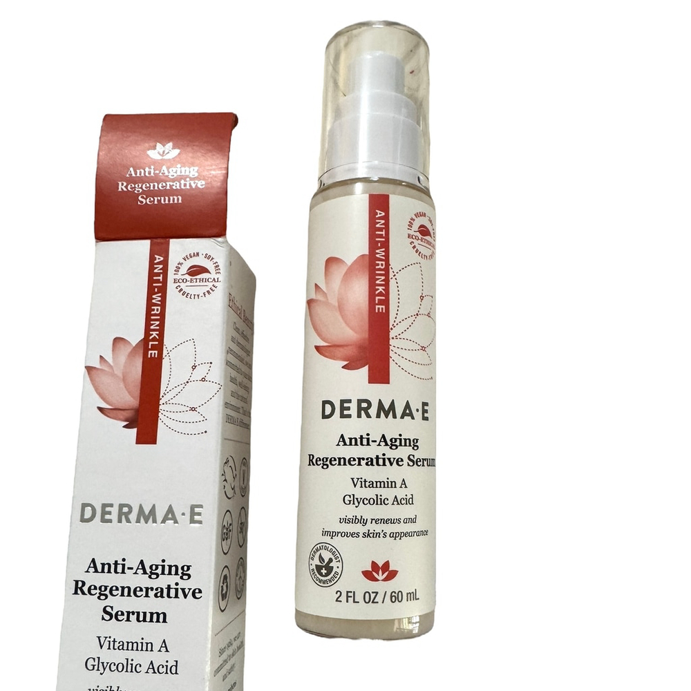 New DERMA-E Anti-Aging Regenerative Serum Vitamin A Glycolic Acid 2oz